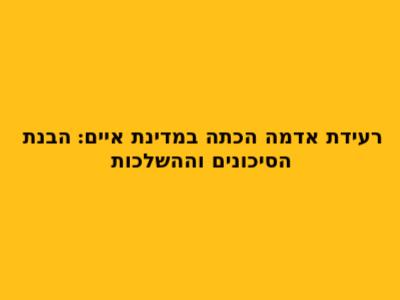 רעידת אדמה הכתה במדינת איים: הבנת הסיכונים וההשלכות