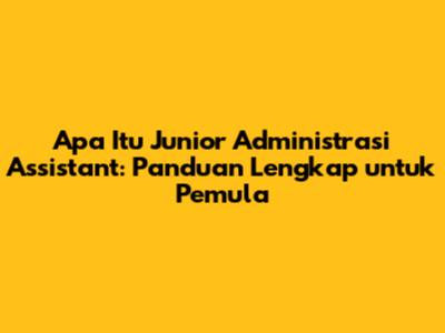 Apa Itu Junior Administrasi Assistant: Panduan Lengkap untuk Pemula