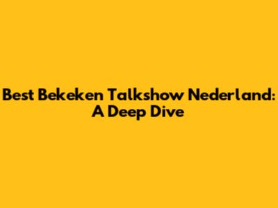 Best Bekeken Talkshow Nederland: A Deep Dive