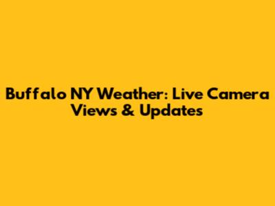 Buffalo NY Weather: Live Camera Views & Updates