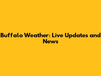 Buffalo Weather: Live Updates and News