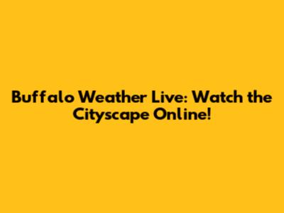 Buffalo Weather Live: Watch the Cityscape Online!