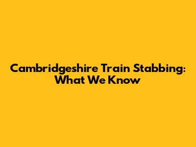 Cambridgeshire Train Stabbing: What We Know