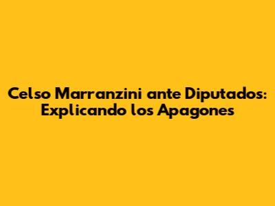 Celso Marranzini ante Diputados: Explicando los Apagones