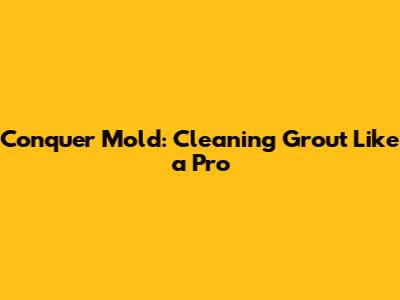 Conquer Mold: Cleaning Grout Like a Pro
