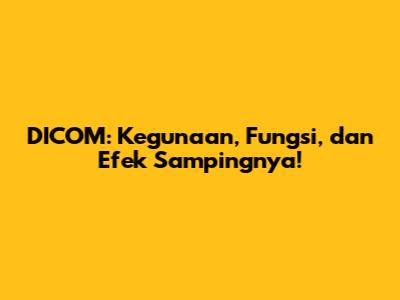 DICOM: Kegunaan, Fungsi, dan Efek Sampingnya!