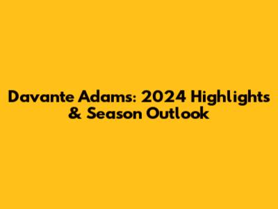 Davante Adams: 2024 Highlights & Season Outlook