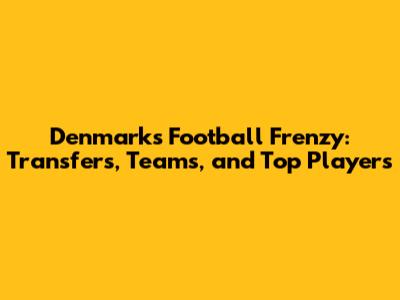 Denmark's Football Frenzy: Transfers, Teams, and Top Players