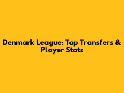 Denmark League: Top Transfers & Player Stats