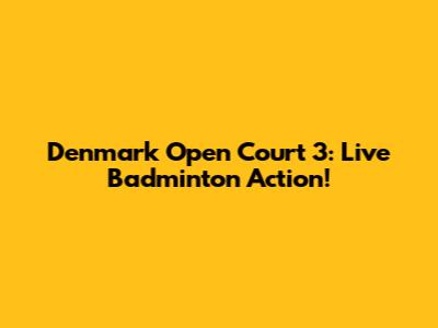 Denmark Open Court 3: Live Badminton Action!