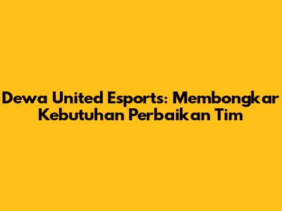 Dewa United Esports: Membongkar Kebutuhan Perbaikan Tim
