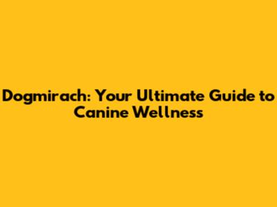 Dogmirach: Your Ultimate Guide to Canine Wellness