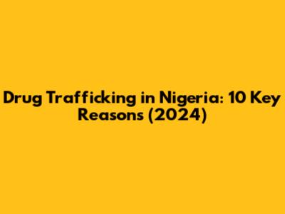 Drug Trafficking in Nigeria: 10 Key Reasons (2024)
