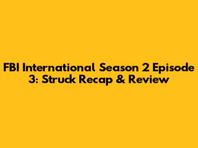 FBI International Season 2 Episode 3: 'Struck' Recap & Review