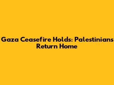 Gaza Ceasefire Holds: Palestinians Return Home