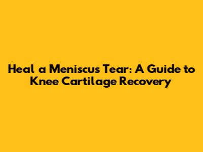 Heal a Meniscus Tear: A Guide to Knee Cartilage Recovery