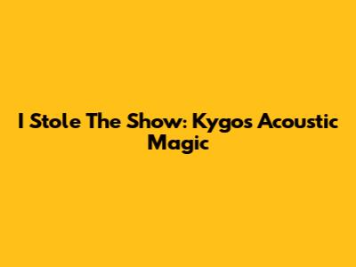 I Stole The Show: Kygo's Acoustic Magic