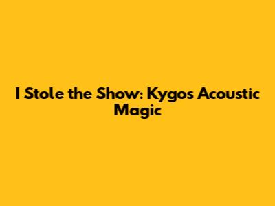 I Stole the Show: Kygo's Acoustic Magic