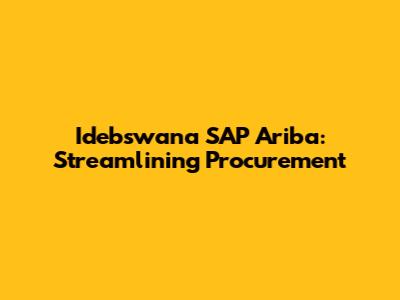Idebswana SAP Ariba: Streamlining Procurement