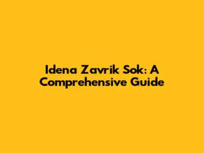 Idena Zavrik Sok: A Comprehensive Guide