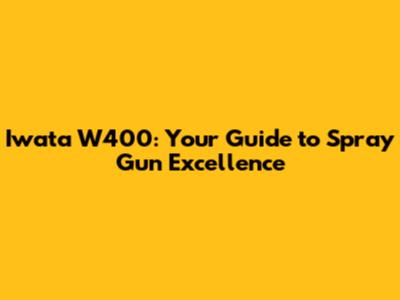 Iwata W400: Your Guide to Spray Gun Excellence