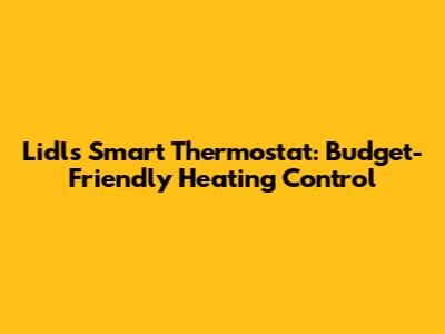 Lidl's Smart Thermostat: Budget-Friendly Heating Control