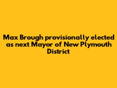 Max Brough provisionally elected as next Mayor of New Plymouth District