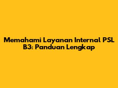 Memahami Layanan Internal PSL B3: Panduan Lengkap
