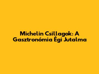 Michelin Csillagok: A Gasztronómia Égi Jutalma