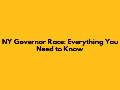 NY Governor Race: Everything You Need to Know