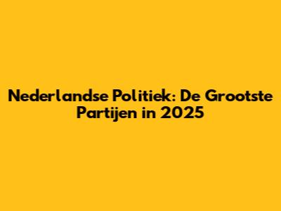 Nederlandse Politiek: De Grootste Partijen in 2025