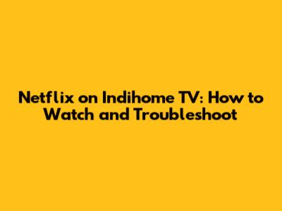Netflix on Indihome TV: How to Watch and Troubleshoot
