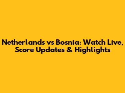 Netherlands vs Bosnia: Watch Live, Score Updates & Highlights