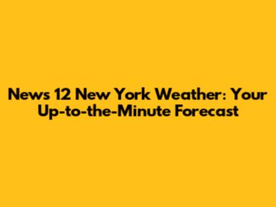 News 12 New York Weather: Your Up-to-the-Minute Forecast