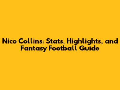 Nico Collins: Stats, Highlights, and Fantasy Football Guide