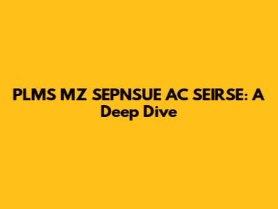 PLMS MZ SEPNSUE AC SEIRSE: A Deep Dive