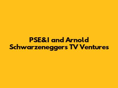 PSE&I and Arnold Schwarzenegger's TV Ventures