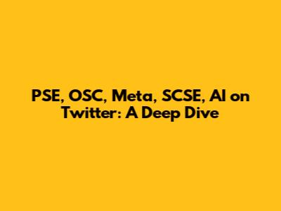 PSE, OSC, Meta, SCSE, AI on Twitter: A Deep Dive