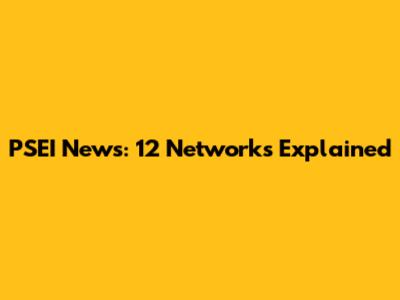 PSEI News: 12 Networks Explained