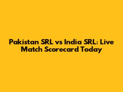 Pakistan SRL vs India SRL: Live Match Scorecard Today