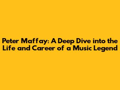 Peter Maffay: A Deep Dive into the Life and Career of a Music Legend