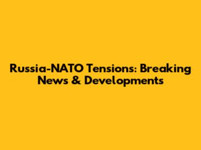 Russia-NATO Tensions: Breaking News & Developments