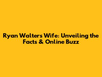 Ryan Walters' Wife: Unveiling the Facts & Online Buzz