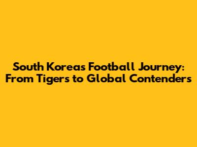 South Korea's Football Journey: From Tigers to Global Contenders