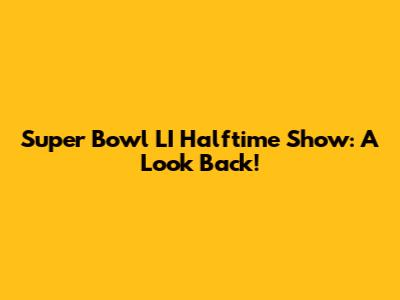 Super Bowl LI Halftime Show: A Look Back!