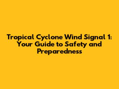 Tropical Cyclone Wind Signal 1: Your Guide to Safety and Preparedness