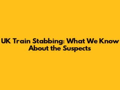 UK Train Stabbing: What We Know About the Suspects