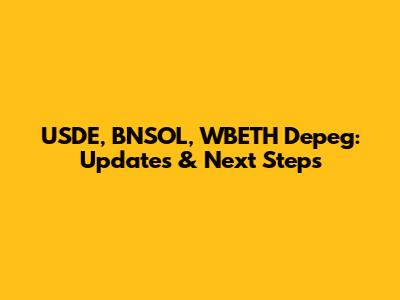 USDE, BNSOL, WBETH Depeg: Updates & Next Steps