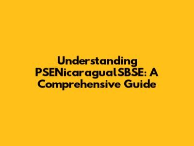 Understanding PSENicaragualSBSE: A Comprehensive Guide