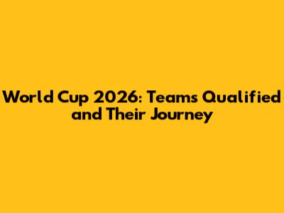World Cup 2026: Teams Qualified and Their Journey